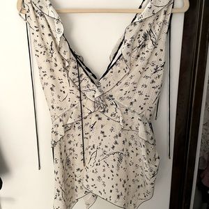 White Floral tank top